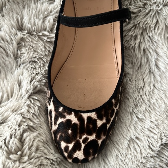 J.Crew Womens Janey calf hair flats leopard print shoes flats 7.5 Mary Jane - Picture 15 of 16